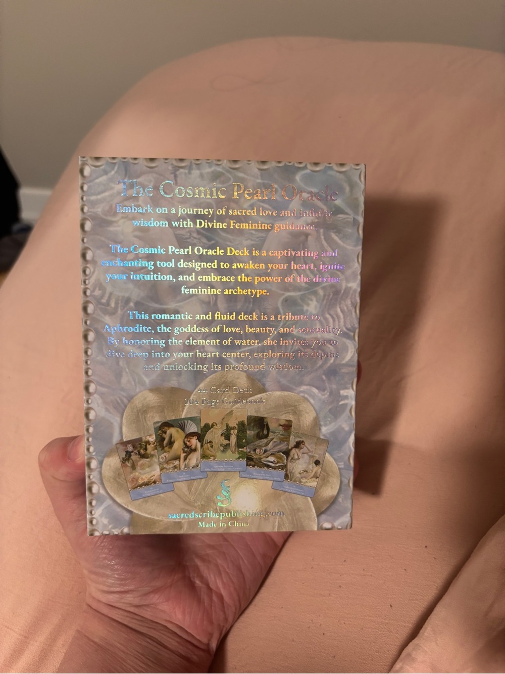 Cosmic Pearl Oracle Deck - Holographic Blue/Purple Box -